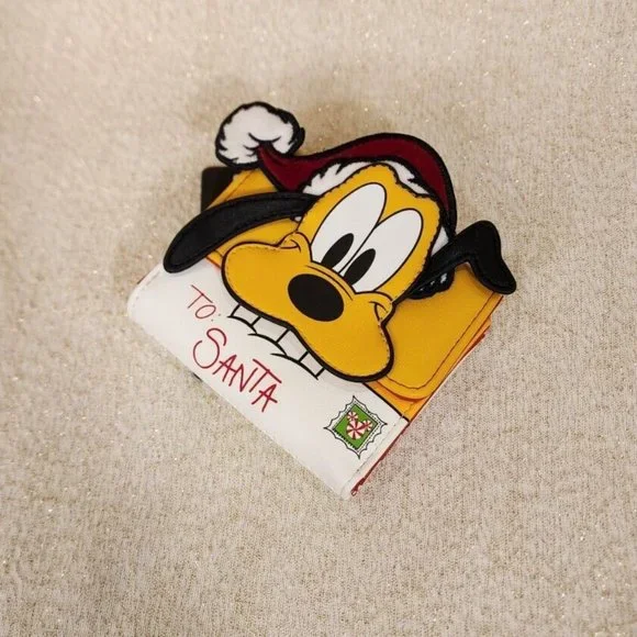 Loungefly Disney Pluto Santa Letter Holiday Flap Wallet NEW - Picture 8 of 16
